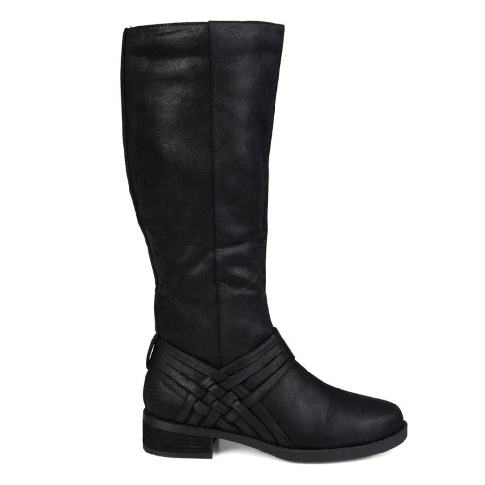JOURNEE COLLECTION Womens Black Side Meg Round Toe Block Heel Snow Boots 5.5 M - Picture 2 of 4